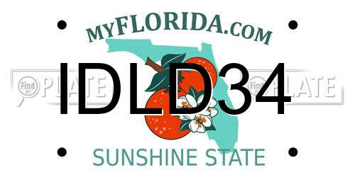 IDLD34 Florida License Plate