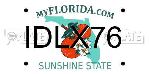 IDLX76 Florida License Plate