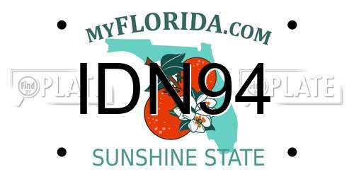 IDN94 Florida License Plate