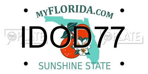 IDOD77 Florida License Plate