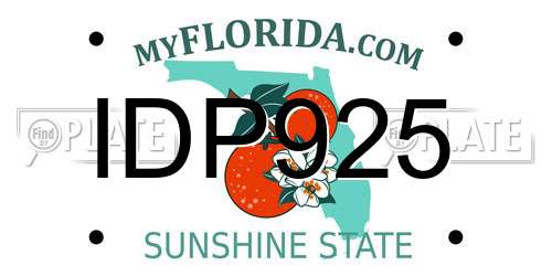 IDP925 Florida License Plate