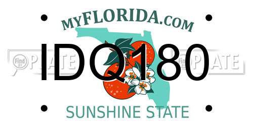 IDQ180 Florida License Plate