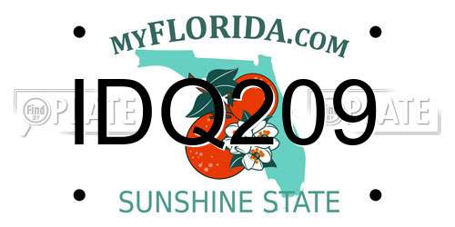 IDQ209 Florida License Plate