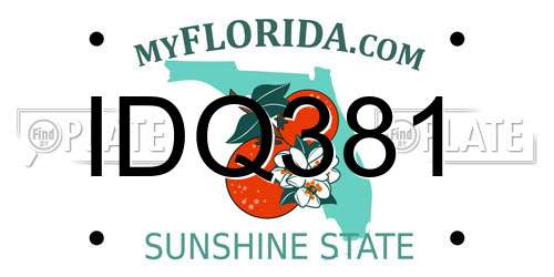 IDQ381 Florida License Plate