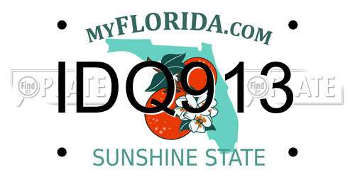 IDQ913 Florida License Plate