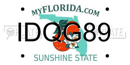 IDQG89 Florida License Plate