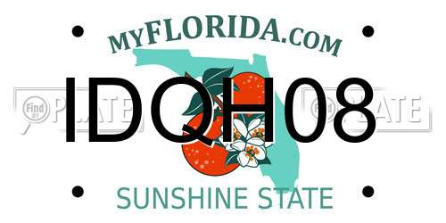 IDQH08 Florida License Plate