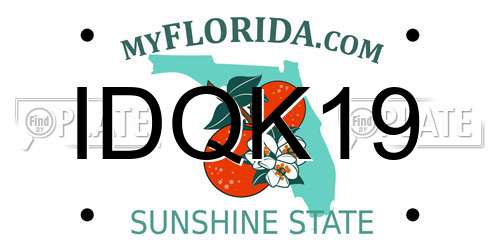 IDQK19 Florida License Plate