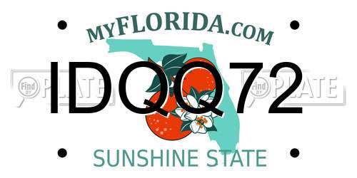 IDQQ72 Florida License Plate