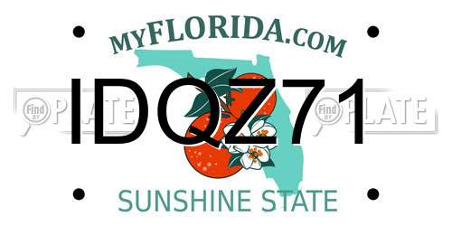 IDQZ71 Florida License Plate