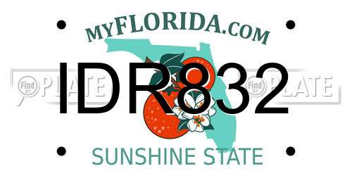 IDR832 Florida License Plate