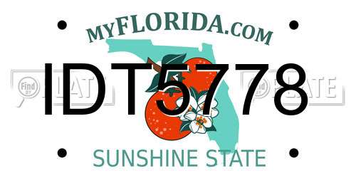 IDT5778 Florida License Plate