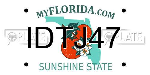 IDTJ47 Florida License Plate