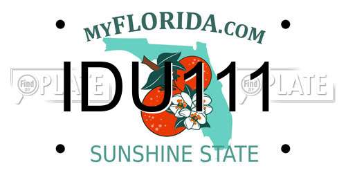 IDU111 Florida License Plate