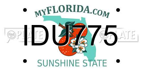 IDU775 Florida License Plate
