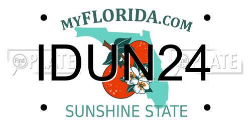 IDUN24 Florida License Plate