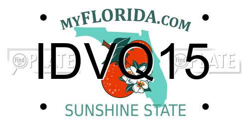 IDVQ15 Florida License Plate