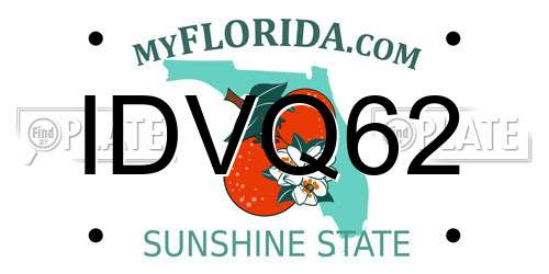 IDVQ62 Florida License Plate