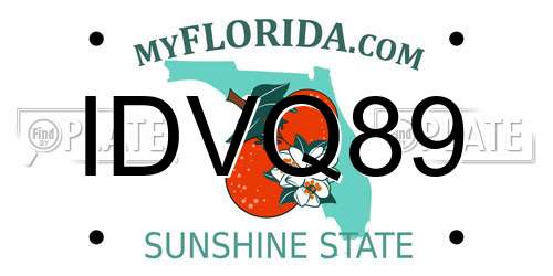 IDVQ89 Florida License Plate