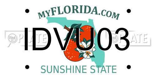 IDVU03 Florida License Plate