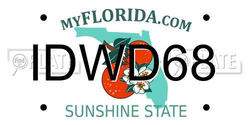 IDWD68 Florida License Plate
