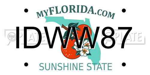 IDWW87 Florida License Plate