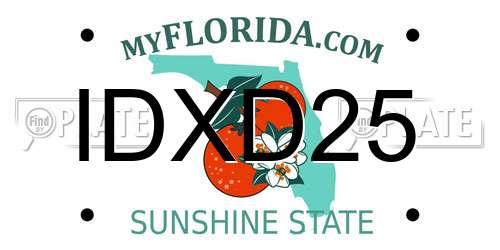 IDXD25 Florida License Plate