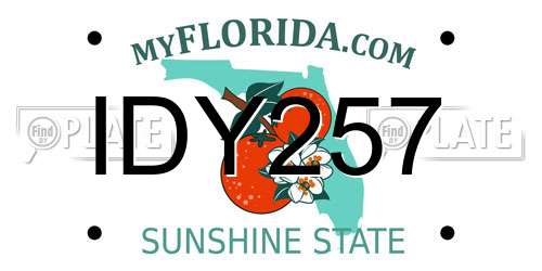 IDY257 Florida License Plate