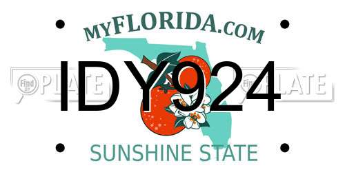 IDY924 Florida License Plate