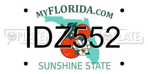 IDZ552 Florida License Plate