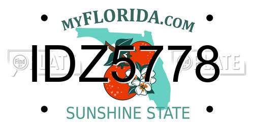 IDZ5778 Florida License Plate