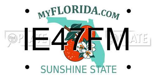 IE47FM Florida License Plate