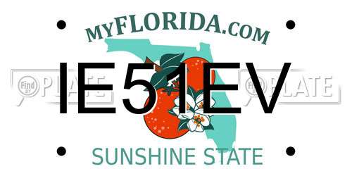 IE51EV Florida License Plate