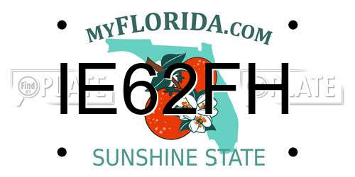 IE62FH Florida License Plate