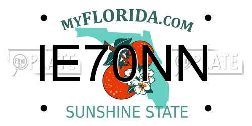 IE70NN Florida License Plate
