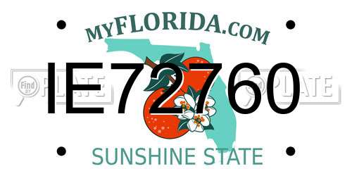 IE72760 Florida License Plate