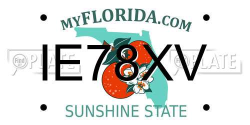 IE78XV Florida License Plate