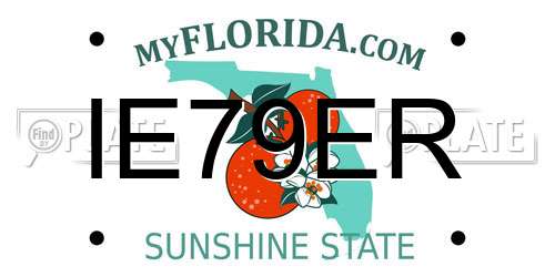 IE79ER Florida License Plate