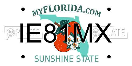 IE81MX Florida License Plate