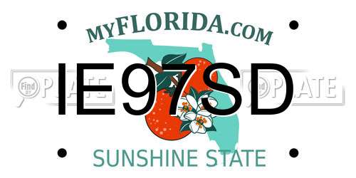 IE97SD Florida License Plate