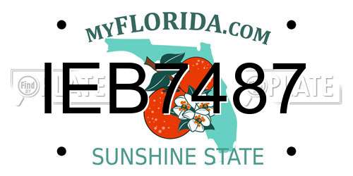 IEB7487 Florida License Plate