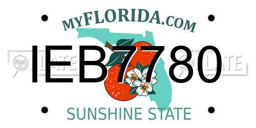 IEB7780 Florida License Plate