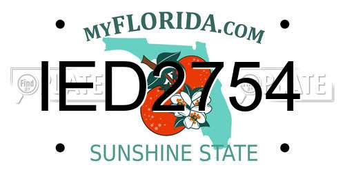 IED2754 Florida License Plate