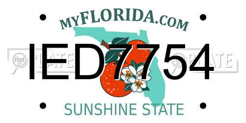 IED7754 Florida License Plate