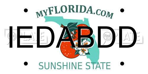IEDABDD Florida License Plate