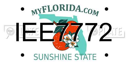 IEE7772 Florida License Plate