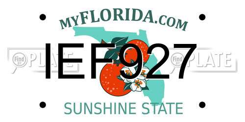 IEF927 Florida License Plate