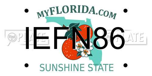 IEFN86 Florida License Plate