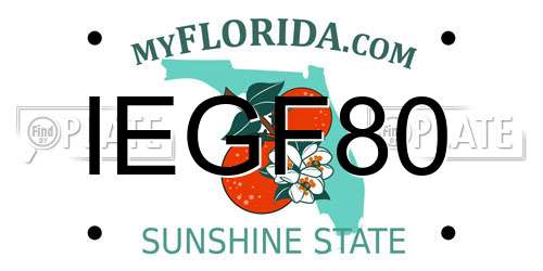 IEGF80 Florida License Plate
