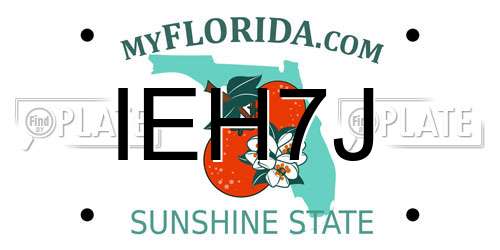 IEH7J Florida License Plate